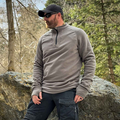 Quarter Zip Mid Layer Fleece Sweater